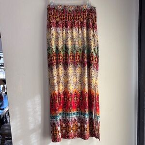 AB Studio Multicolor Maxi Skirt Tribal Print